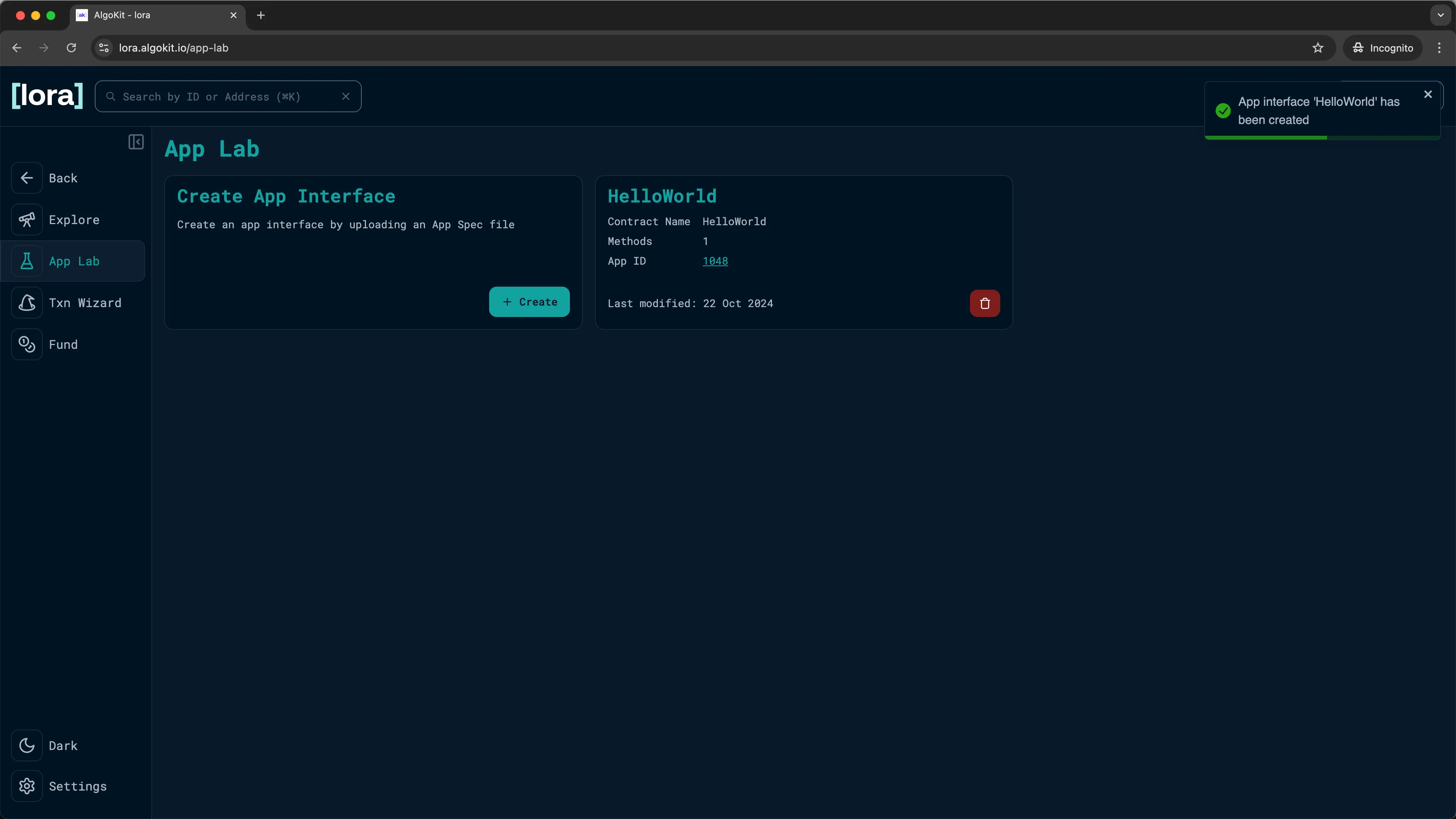 Lora: Your app is now deployed